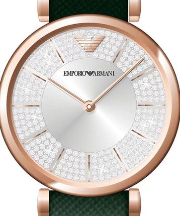 Emporio Armani Pro Planet Analog Silver Dial Green Leather Strap Watch For Women - AR11517 - Image 6